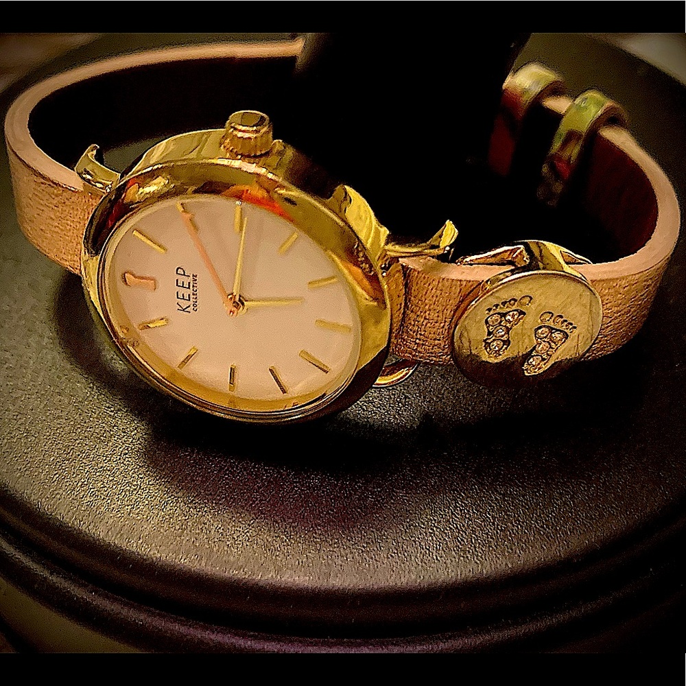 Stella & Dot Keep Collective Bracelet: Rose Gold REVERSIBLE LEATHER